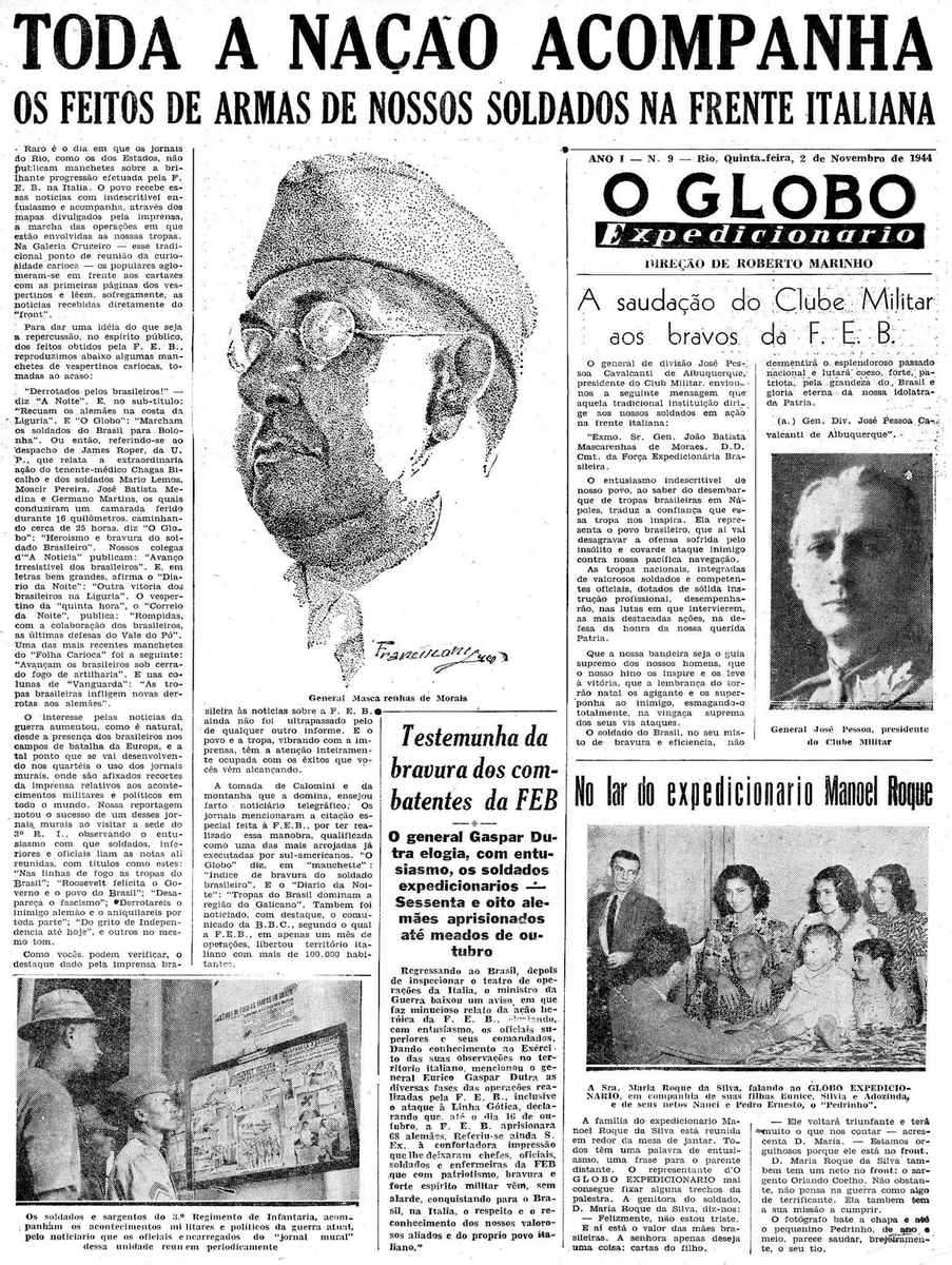 sentandoapua's tweet photo. Notícias da 2ª Guerra: 02NOV1944-Toda a Nação acompanha os feitos de armas de nossos soldados na frente italiana https://t.co/ze3HCUoiv0
#OUT44 #OGloboExpedicionario #WWII #FEB #Italia #soldados @exercitooficial @feb_brasil https://t.co/Wz8p1SVAoE