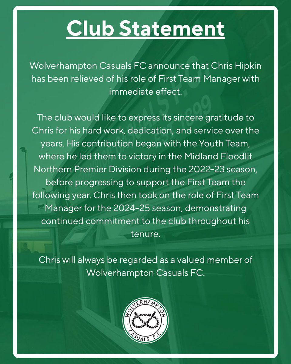 Wolverhampton Casuals FC tweet media