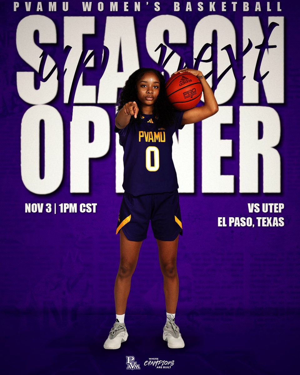 Season opener on the road! PVAMU Women's Basketball takes on UTEP tomorrow at 1PM CST. 💪