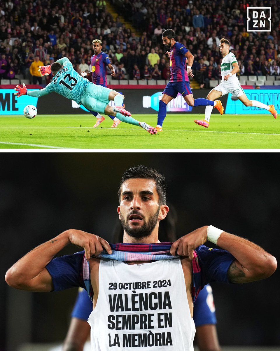 🥹🙏🏻 LA DEDICATORIA MÁS ESPECIAL

Ferran acordándose de su ciudad y de todos los afectados por la dana en la celebración de su gol 50 con el Barça. 

Bonito gesto 👏🏻