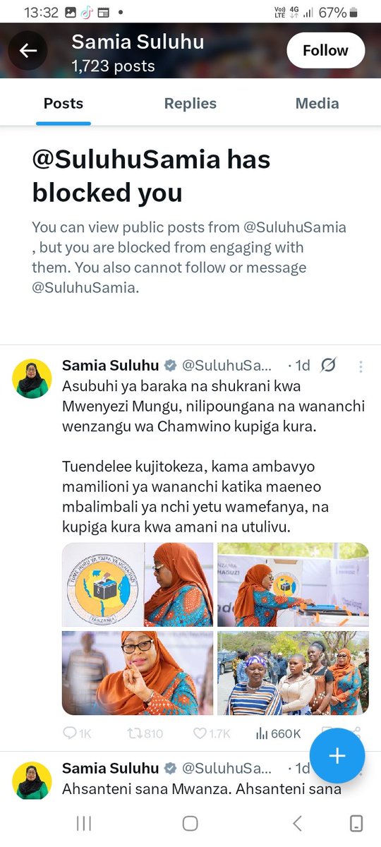 JohnOmondi36407's tweet image. @tv47digital #WEEKENDEDITION, Samia Suluhu block me.🤣😂😂She is a dictator.