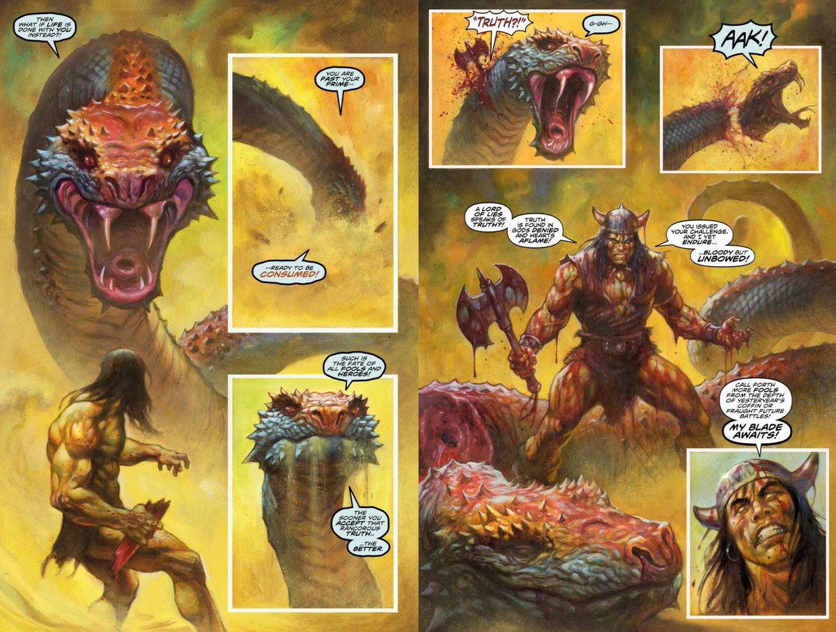 Conan's blade awaits! Another great double page from Alex Horley for "Conan the Barbarian" Issue #25.