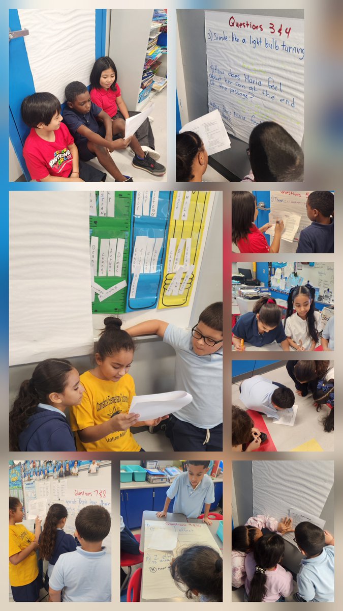 ComstockSchool's tweet image. 3rd Grade ELA Participating in a Collaborative Inquiry.  Ms. Casola had students work in groups to discuss and reason out answers to questions about their story. @MDCPSCentral  @MDCPSETO @MDCPS 
@SuptDotres #yourbestchoicemdcps @MDCPS_ELA