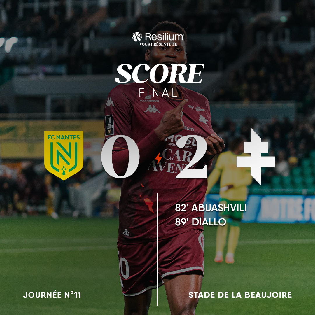 FCMetz's tweet image. 0️⃣ - 2️⃣ #FCNFCM

LES GRENATS ENCHAÎNENT ✊

Deuxième victoire consécutive pour nos Grenats, deuxième clean sheet, une semaine parfaite!!! ♥️