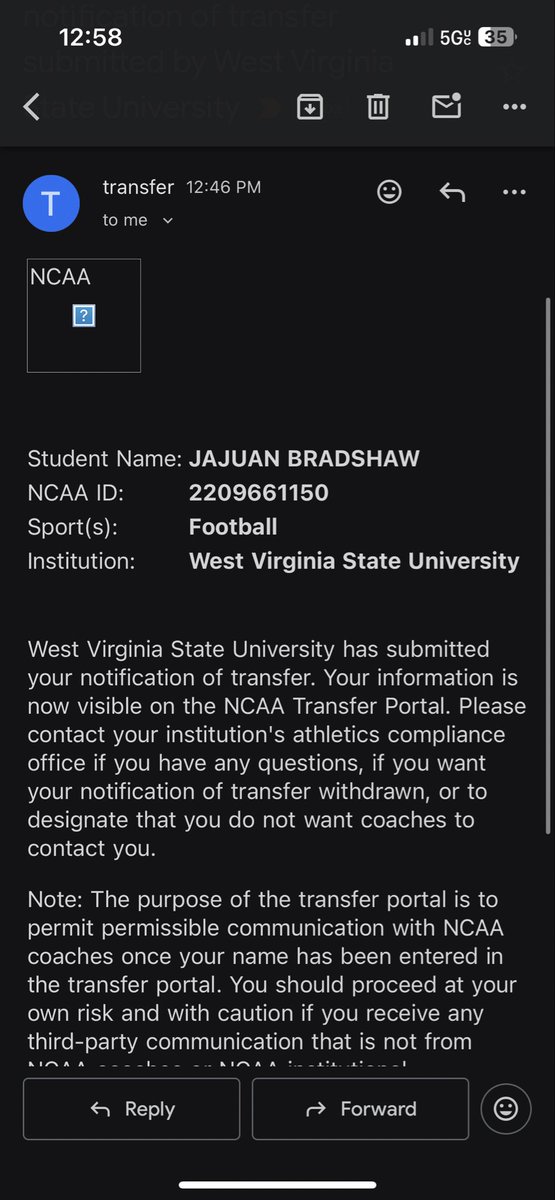 Its OFFICIAL!!! I’m excited and blessed to be able to have an opportunity to look for a new home with 2 years left of eligibility. I would like to thank my coaches at WVSU for giving me an opportunity to take my playing to another level. Coaches get at me!!!