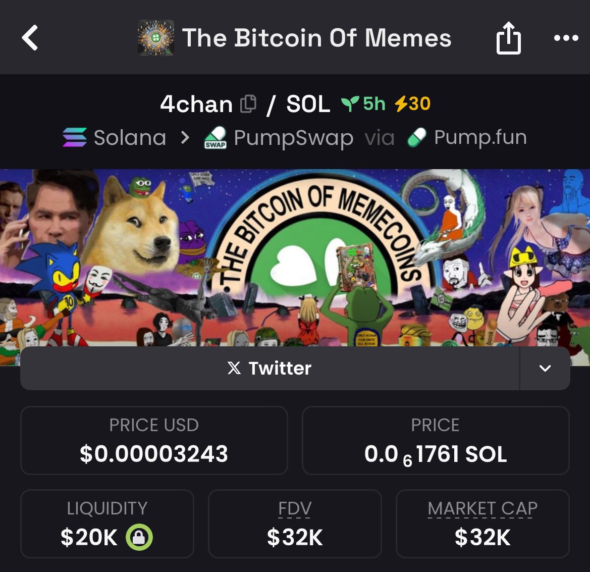 Aped this 

GxGwcPDfmFk2y1KwBvuNdtn3ftXpPJcmVg8xjC65pump

DYOR