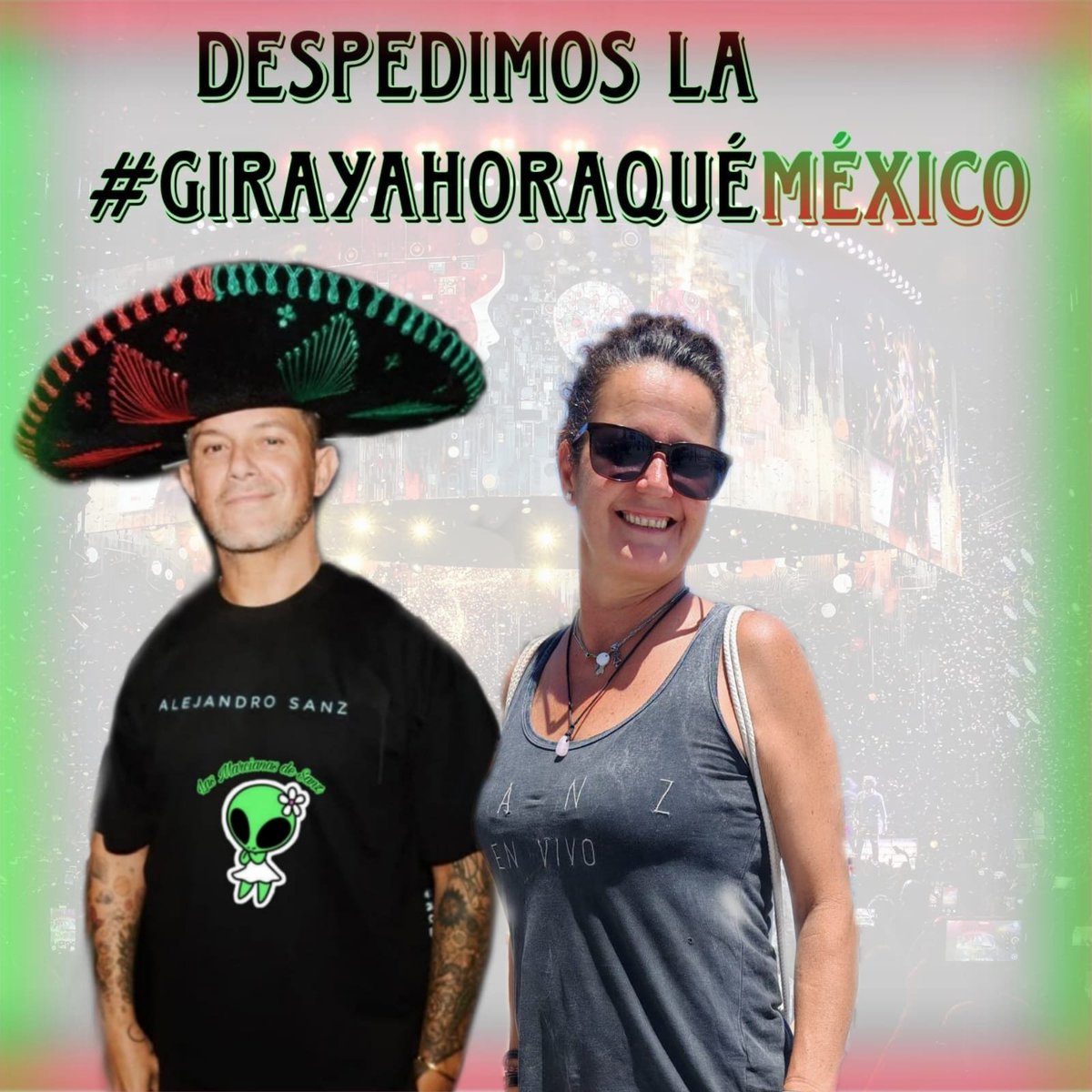 ¡Hasta luego, México!🤗
#LasMarcianasDeSanz queremos despedir la gira de #AlejandroSanz junto a nuestros compañer@s 🇲🇽🙌🏻
Agradecer a todos por ser apoyo y energía en cada concierto y haber sido la voz de todos en esta experiencia inolvidable!🥹 
#LoNuestroEsDeOtroPlaneta 👽