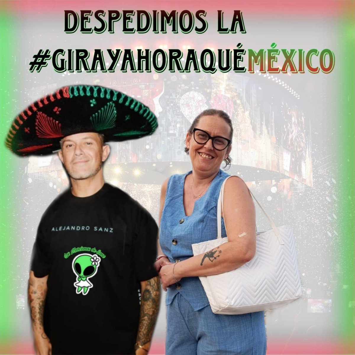 MarcianasDeSanz's tweet photo. ¡Hasta luego, México!🤗
#LasMarcianasDeSanz queremos despedir la gira de #AlejandroSanz junto a nuestros compañer@s 🇲🇽🙌🏻
Agradecer a todos por ser apoyo y energía en cada concierto y haber sido la voz de todos en esta experiencia inolvidable!🥹 
#LoNuestroEsDeOtroPlaneta 👽 https://t.co/MSCndOxY2j