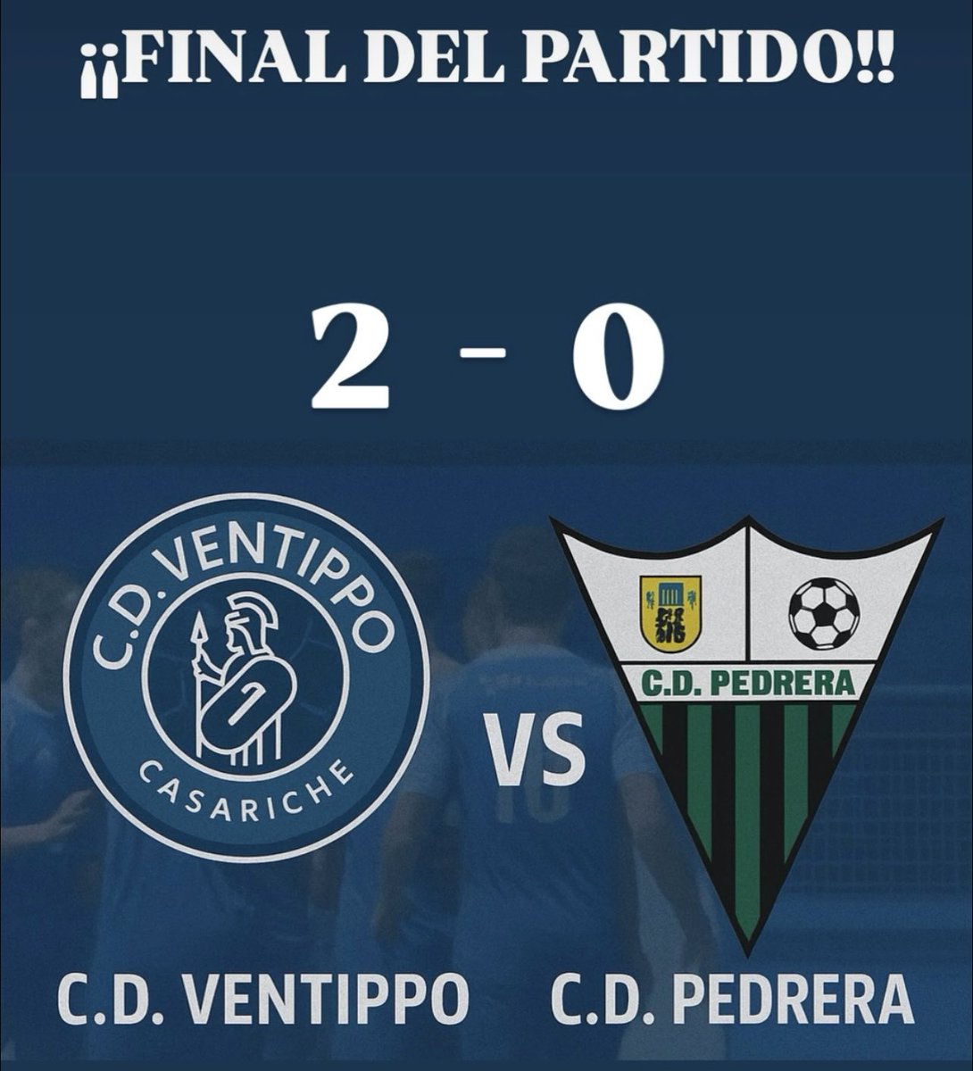 FINAL DEL PARTIDO 

Victoria importante en el Derbi de la Sierra Sur 

Toca seguir trabajando todos juntos equipo y Afición 

Ventippo Somos Todos 💙