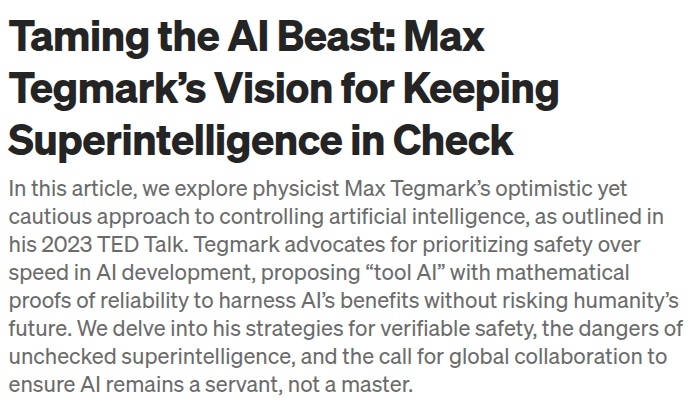 poderico's tweet image. Taming the AI Beast: Max Tegmark’s Vision for Keeping Superintelligence in Check 

medium.com/p/taming-the-a…