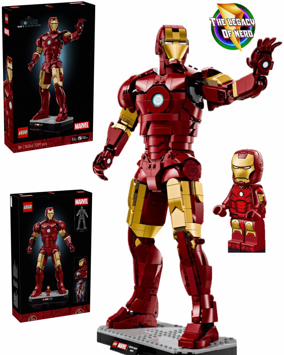 thelegacyofnerd's tweet image. LEGO announced New Mark III Iron Man Set

It will have 1297 pieces and expected to release 1/1/2026