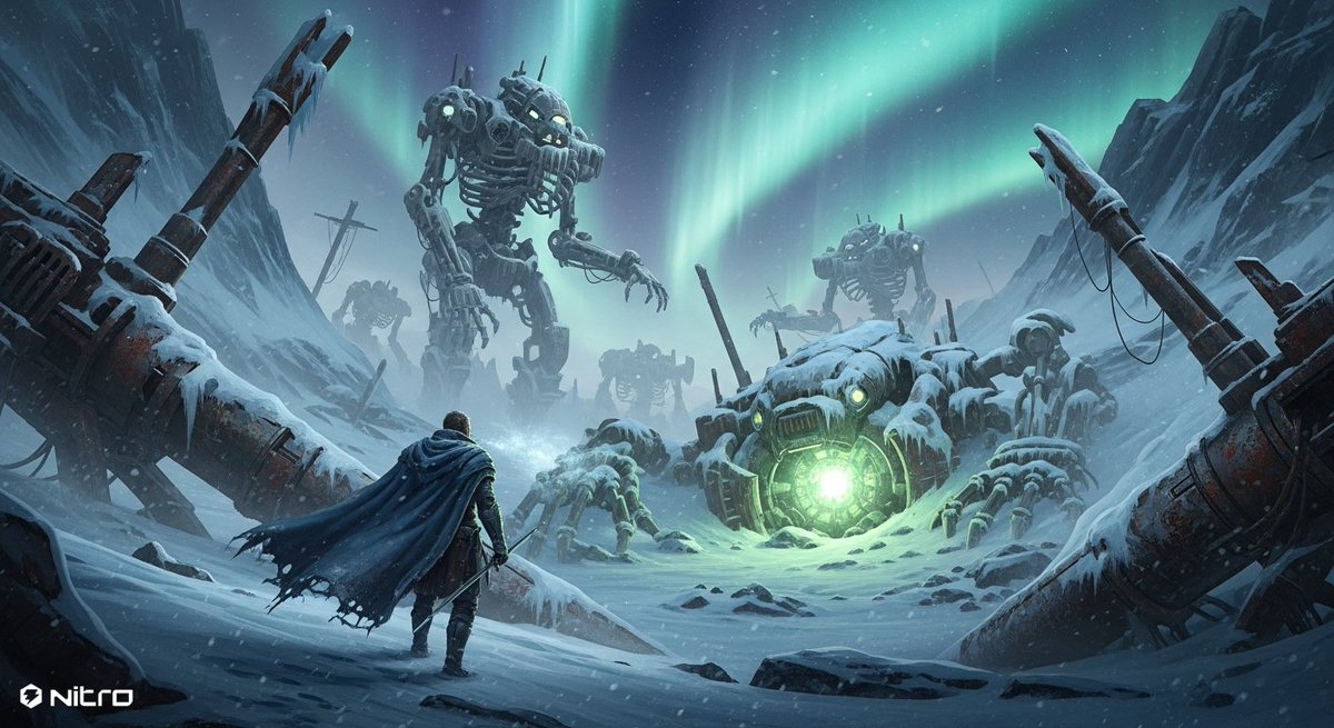 Made with <a href="/Nitrograph/">Nitrograph</a> AI ❄️
A frozen battlefield where colossal mechs lie buried in ice ⚔️
Auroras shimmer above shattered machines as a lone warrior walks through the snow 🌌
#Nitrograph #Google $NITRO