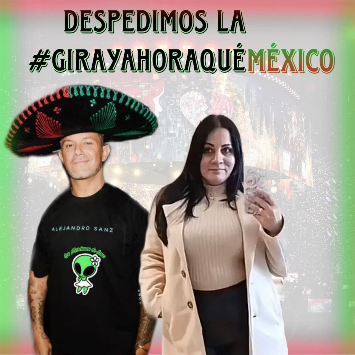 MarcianasDeSanz's tweet photo. ¡Hasta luego, México!🤗
#LasMarcianasDeSanz queremos despedir la gira de #AlejandroSanz junto a nuestros compañer@s 🇲🇽🙌🏻
Agradecer a todos por ser apoyo y energía en cada concierto y haber sido la voz de todos en esta experiencia inolvidable!🥹 
#LoNuestroEsDeOtroPlaneta 👽 https://t.co/Xiq7tHMEUv
