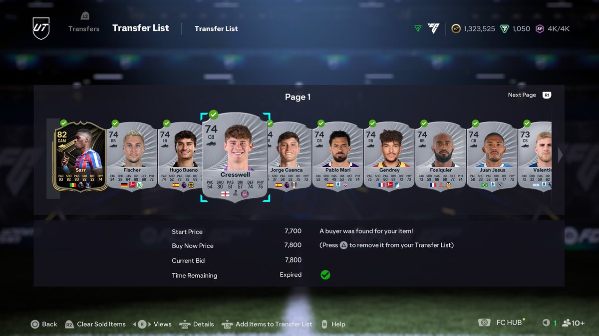 Clubstocking defenders was worth it 

This was also included in my all in move 

Mari 350 &gt; 8k
Creswell 350 &gt; 7.8k
Cuanca 350 &gt; 7k

others ones all bought at 350 sold at 3k+

Now I can invest even more 🫣