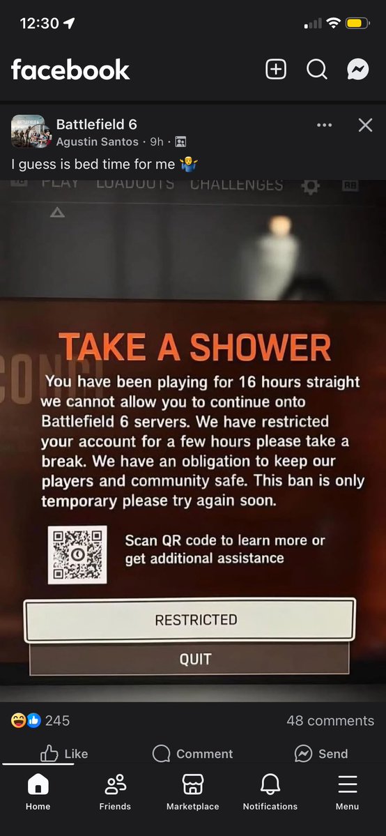 Is this for real?  You can get banned for playing too long? I don’t. Believe it. <a href="/Battlefield/">Battlefield</a> <a href="/BF6Updates/">Battlefield 6 News</a>