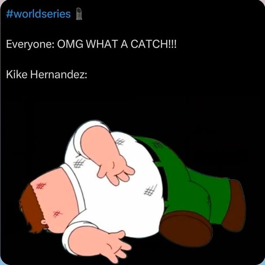 AllTimeJenn's tweet image. I honestly thought I had watched #AndyPages unalive @kikehndez on national tv @Dodgers #WorldSeries #DodgerFanFromAlabama 💙⚾️