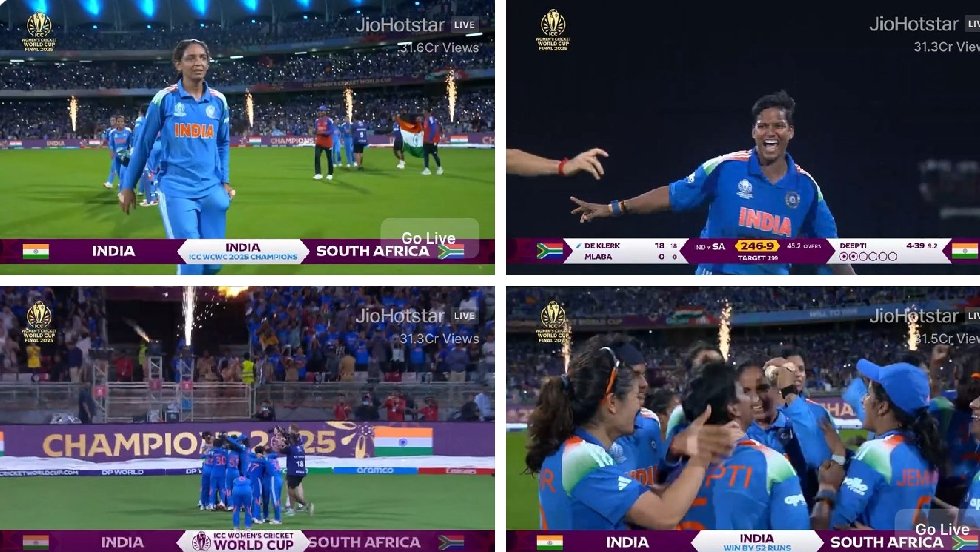 “2025 belongs to the Indian Women — unstoppable, unbeatable, unbelievable!” 🔥

“Not just queens… world champions! 👑🔥 #TeamIndia 

#WomensWorldCup2025
#INDWvsSAW #INDvsSA