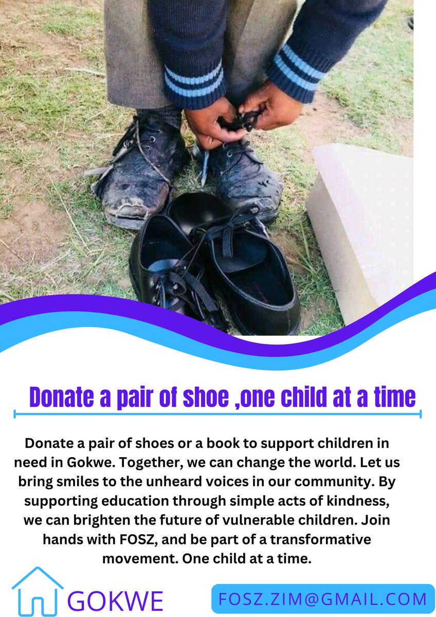 Donate a pair of shoes or a book to support children in need in Gokwe. Together, we can change the world. Let us bring smiles to the unheard voices in our community. By supporting education through simple acts of kindness, we can brighten the future of vulnerable children.