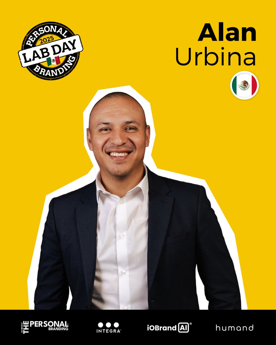 🟡 <a href="/soyalanurbina/">Alan Urbina</a> 
Co-Founder &amp; COO de iO Brand AI e Integra Personal Branding.
🎤 En #PBLabDay2025 compartirá cómo el pensamiento estratégico impulsa tu liderazgo.
📍 21-22 nov | CDMX
🎟️ ¡Inscríbete!
personalbrandinglabday.com