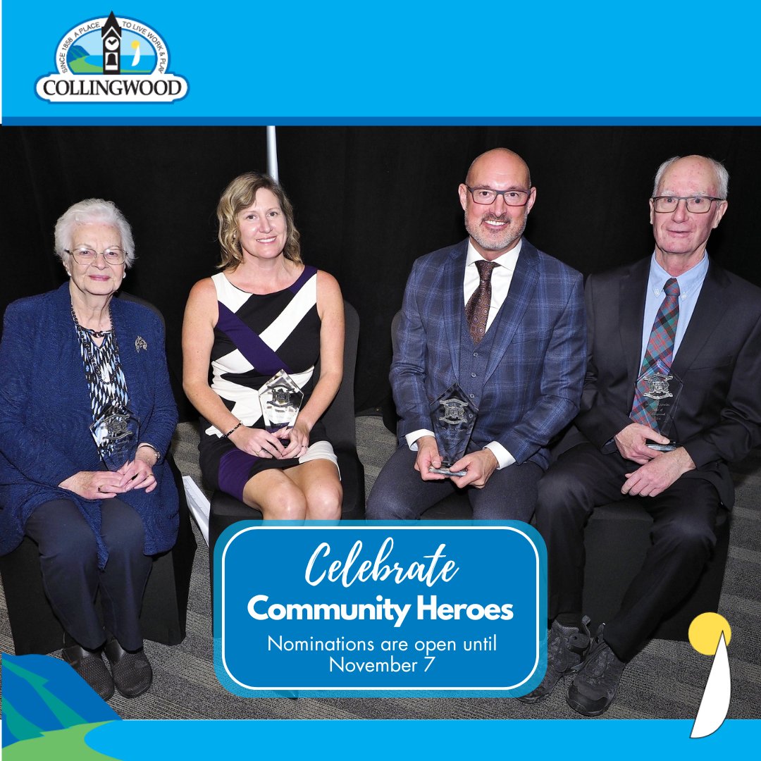 Nominate an exemplary volunteer in Collingwood🎉

Do you know someone who donates their time &amp; expertise to improving the Town of Collingwood? NOMINATE THEM for the Order of Collingwood or the Companion to the Order of Collingwood!

➡️Nominate by Nov 7: collingwood.ca/order