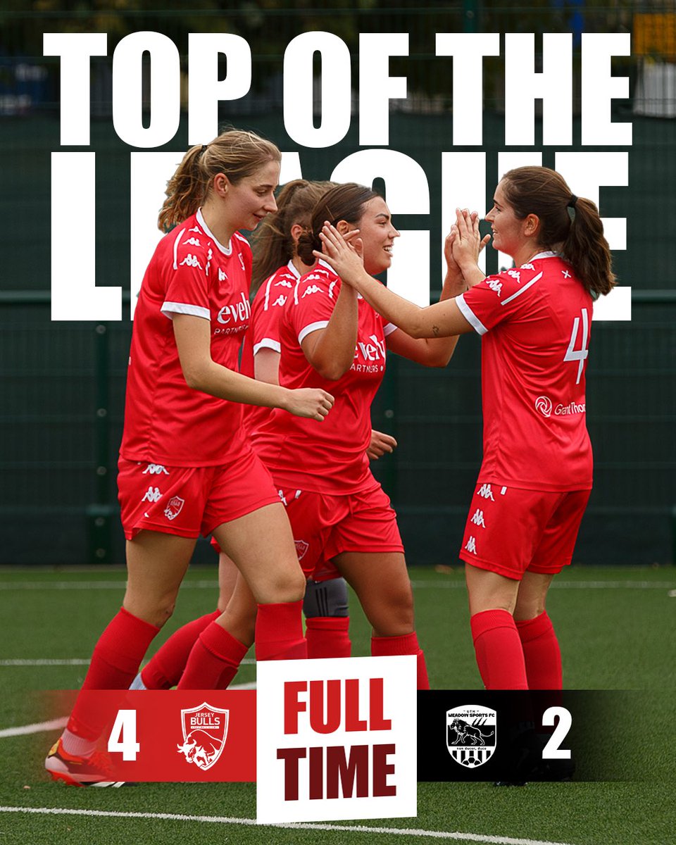 WE MOVE TO TOP OF THE LEAGUE!!

A huge shift put in today by every single player against a strong Meadow Sports side but we come away unbeaten 😍

⚽️ OG
⚽️ Rodrigues
⚽️ H. Sundby
⚽️ Tavares

#BackTheBulls