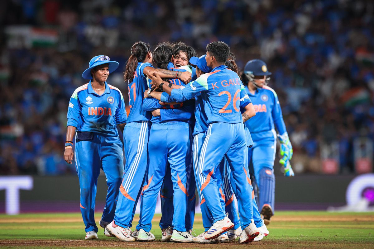 AngulaSandeep's tweet image. Heartfelt congratulations to our Women in Blue! 🇮🇳A proud moment for India as Shafali Verma, Deepti Sharma &amp;amp; Richa Ghosh shone brightly in the World Cup final.Your victory fills every Indian heart with joy💙🏆

#TeamIndia #WomenInBlue #worldcup2025 #BCCI #WomensWorldCup