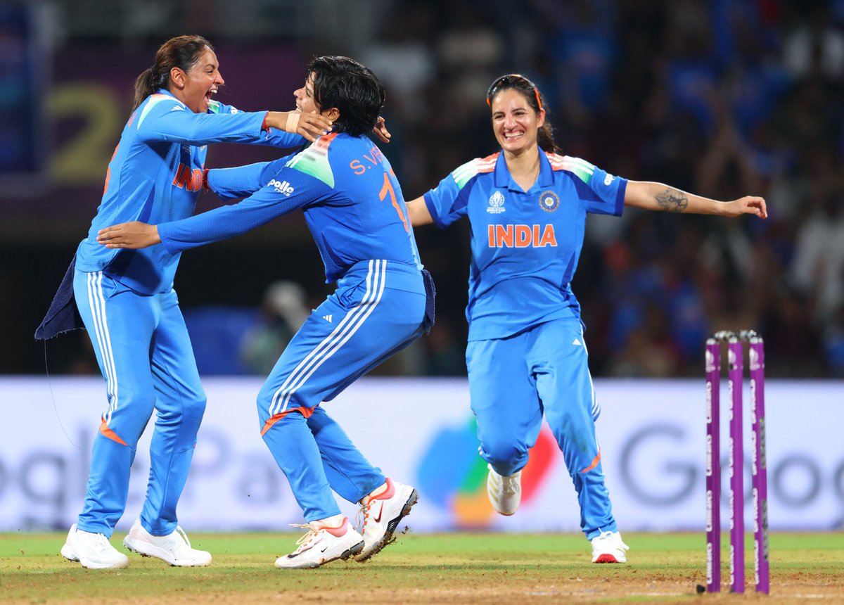 AngulaSandeep's tweet image. Heartfelt congratulations to our Women in Blue! 🇮🇳A proud moment for India as Shafali Verma, Deepti Sharma &amp;amp; Richa Ghosh shone brightly in the World Cup final.Your victory fills every Indian heart with joy💙🏆

#TeamIndia #WomenInBlue #worldcup2025 #BCCI #WomensWorldCup