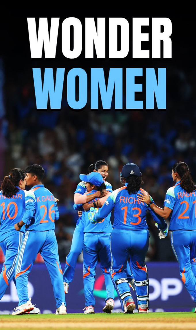 hpapi9's tweet image. भारतीय महिला क्रिकेट टीम बनी वर्ल्ड चैंपियन! वर्ल्ड कप फाइनल में साउथ अफ्रीका को 52 रनों से हराया। इतिहास रचने वाली टीम इंडिया को सलाम! 🏆🇮🇳

 #ICCWomensWorldCup2025 #CWC25 #INDWvsSAW