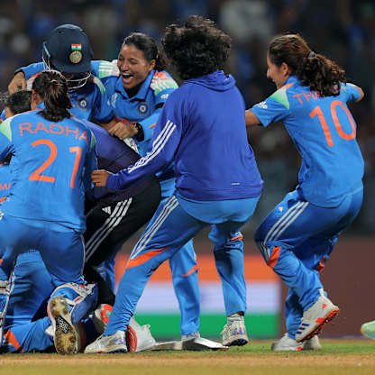 KiritkrJPatel's tweet photo. History Created! 
They didn’t just play, They conquered! 

Heartiest Congratulations to the Indian Women’s Cricket Team for winning the first-ever ICC Women’s Cricket World Cup. What a breathtaking display of courage, grit & brilliance from setting a massive target to defending it with sheer determination.

This victory is not just a win; it’s the roar of Indian Nari Shakti, inspiring every girl to dream big. You’ve made the entire nation proud! India celebrates you today and forever!

#WomenInBlue 
#NariShakti #WorldChampions #INDWvsAUSW @BCCIWomen @BCCI @ICC @cricketworldcup