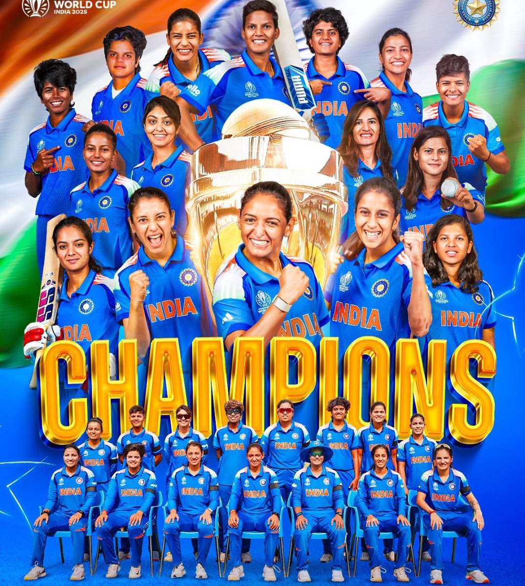 brijs71's tweet photo. The wait ends, the Indian women's cricket team defeated SA to win the World Cup.

Long live girls. Now our dughters are leading from the front. They have shown why a daughter is need of every family. 

#INDvsSA #indwvssaw #IndianCricket #WorldCup25 #ICCWomensWorldCup2025 https://t.co/q6JT5A1yxg