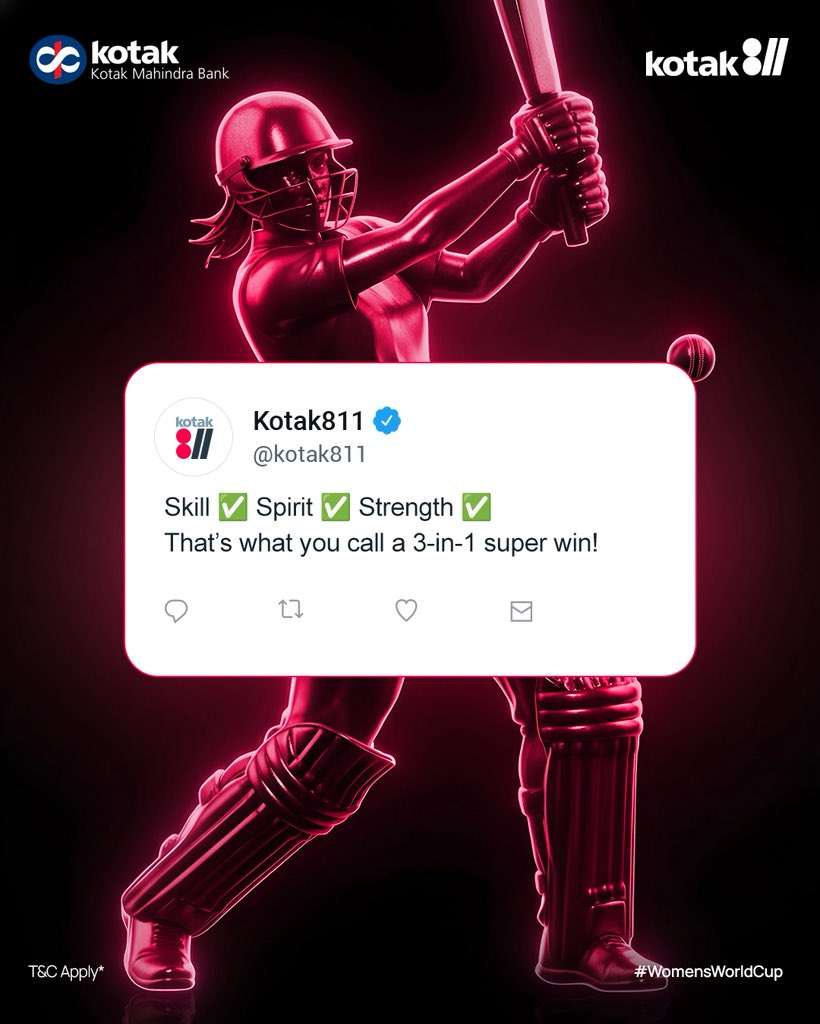 kotak811's tweet image. Wins feel smoother when women lead the way 🏆

#Kotak811 #leadtheway #3in1SuperWin