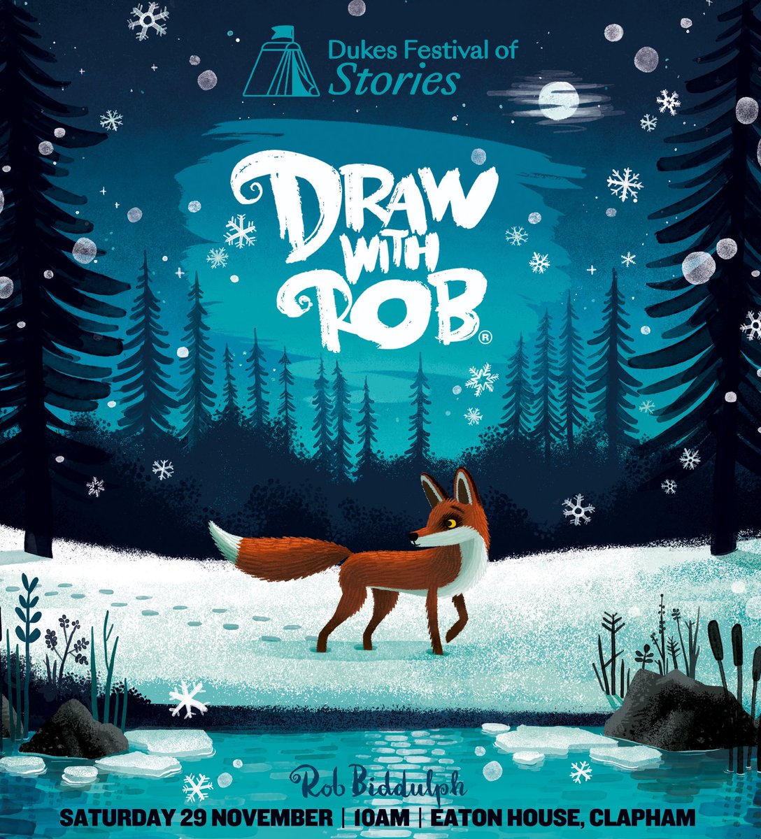 RobBiddulph's tweet image. 💥ANNOUNCEMENT💥 
My final public event of 2025 will be at Dukes Festival of Stories in Clapham on Saturday 29 November. Tickets are only £5 so grab yours sharpish and come along at 10am for some live #DrawWithRob fun and a wintry/festive story or two. There are lots of other…