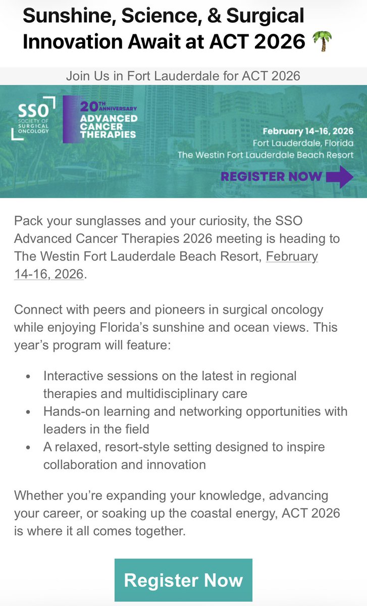 michael_lidsky's tweet image. Getting closer to @SocSurgOnc #ACT 2026. The program is stacked with content delivered by world experts + thought leaders, in addition to abstract sessions in HPB, melanoma, PSM, trials, +  applied science. Come join us in Ft Lauderdale! Register here: act2026.eventscribe.net/index.asp