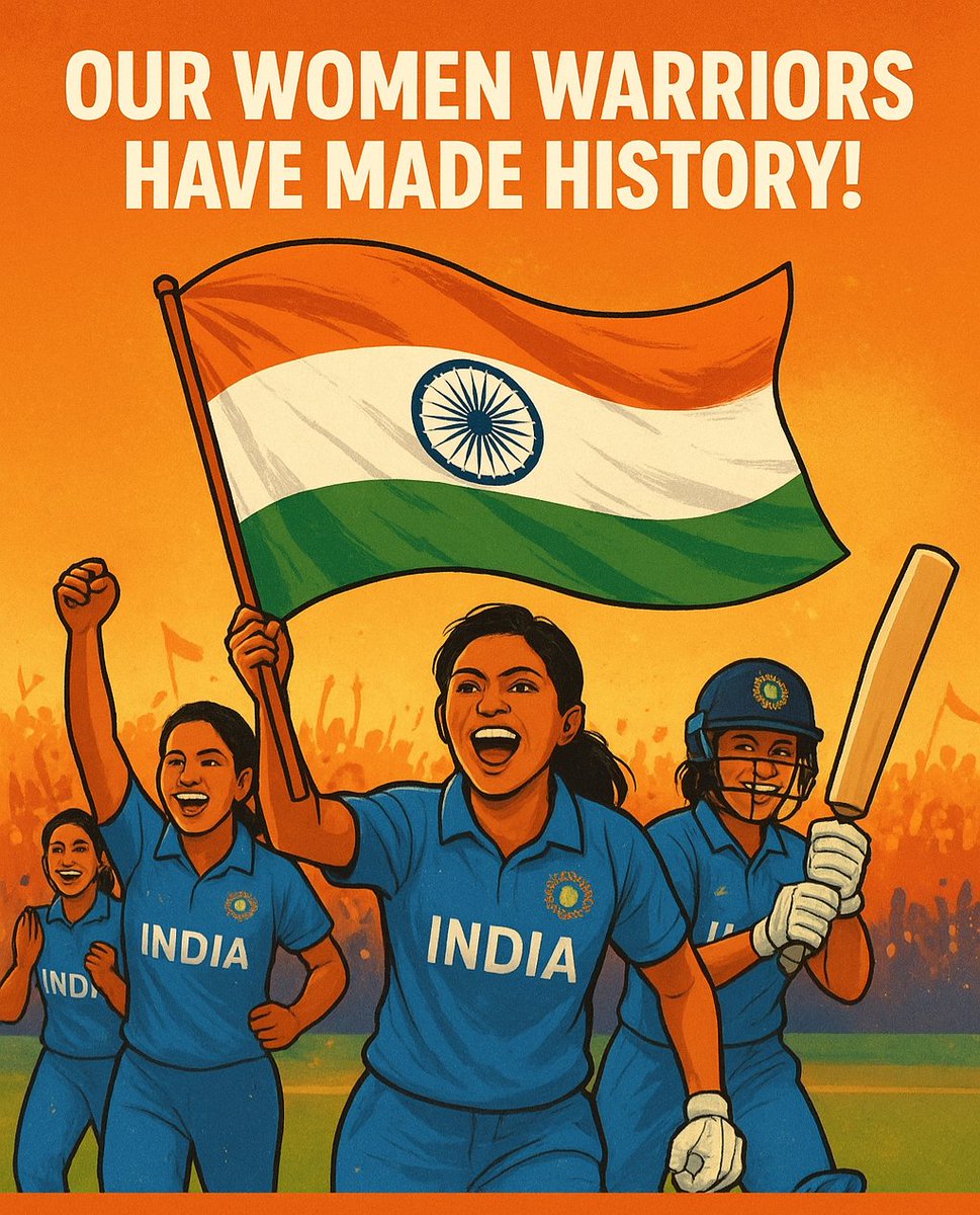 GaneshGhodake_'s tweet photo. India's fearless women take on South Africa in the epic Women's World Cup 2025 FINAL today!
First-ever shot at glory—let's roar for our champions! 🇮🇳🔥🏆
#INDvSA #WomensWorldCupFinal #GoIndiaGo #CricketFever https://t.co/g4y9MPsxgr