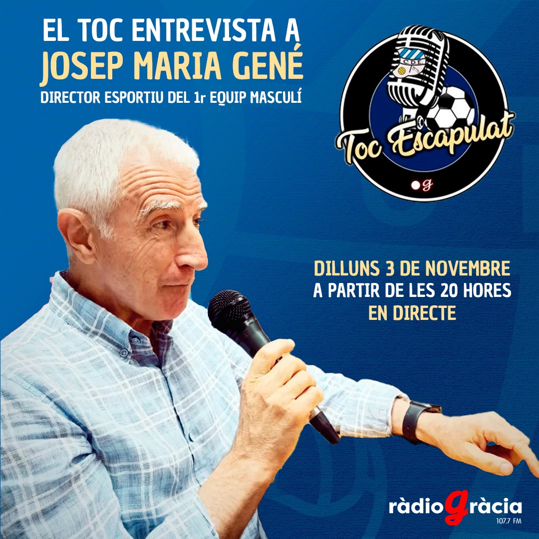 🎙️Demà dilluns a les 20h tindrem al en <a href="/JosepMariaGeneC/">Josep Maria Gené</a> director esportiu del primer equip i filial masculí del <a href="/CEEuropa/">Club Esportiu Europa</a>
 📻En directe al 107.7FM i a la web de Ràdio Gràcia

#RàdioGràcia #VilaDeGràcia #FutbolCat #1RFEF