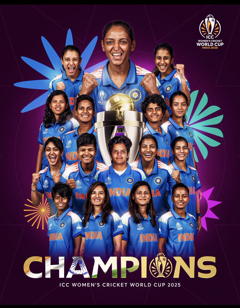 🇮🇳 History made! Our Women in Blue conquer the world and bring home the ICC Championship! True champions, true inspiration. 💙 #WomenInBlue #ICCWinners #ProudMoment