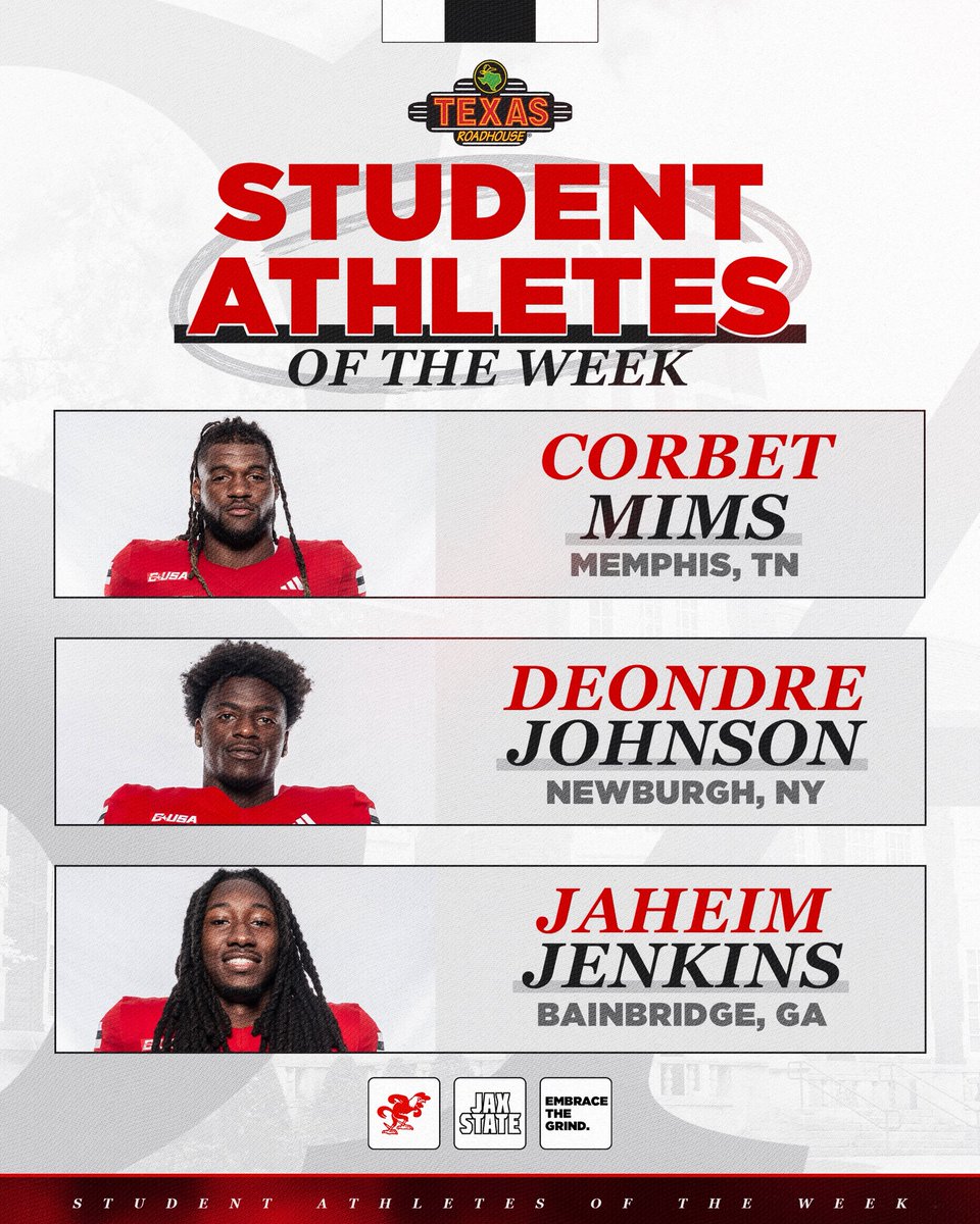 𝐒𝐭𝐮𝐝𝐞𝐧𝐭 𝐀𝐭𝐡𝐥𝐞𝐭𝐞𝐬 of the Week❗️

Presented by Texas Roadhouse 🥩

#EmbraceTheGrind | #AKC