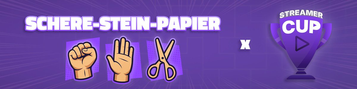 Heute kommentieren unsere Caster <a href="/BassRL_/">Bass</a> &amp; <a href="/Its_ThePaSch/">ThePaSch</a> ein etwas anderes Turnier 🏆 👀

Die Playoffs des Schere-Stein-Papier Turniers powered by <a href="/STREAMERCUP/">STREAMERCUP</a> sind nun LIVE auf Twitch! twitch.tv/streamercup