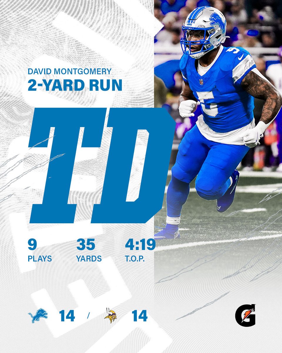 Knuckles on 4th down 🙌
#MINvsDET | #OnePride