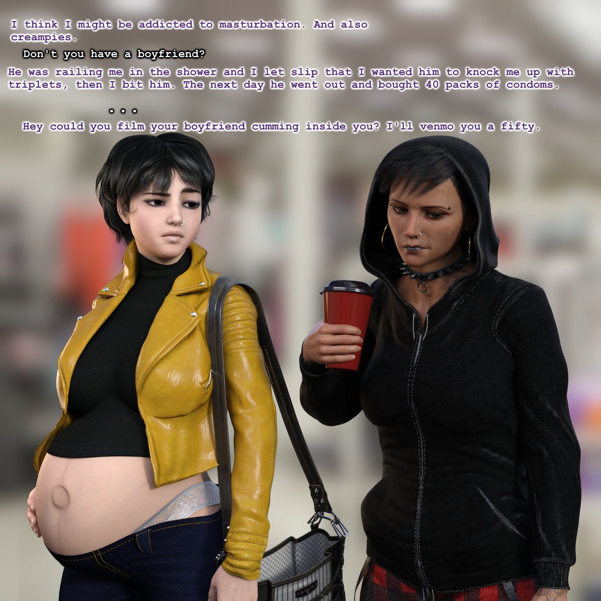 All those problems that arrive when developing a fetish.
#oc #pregnant #nsfw #tomboy