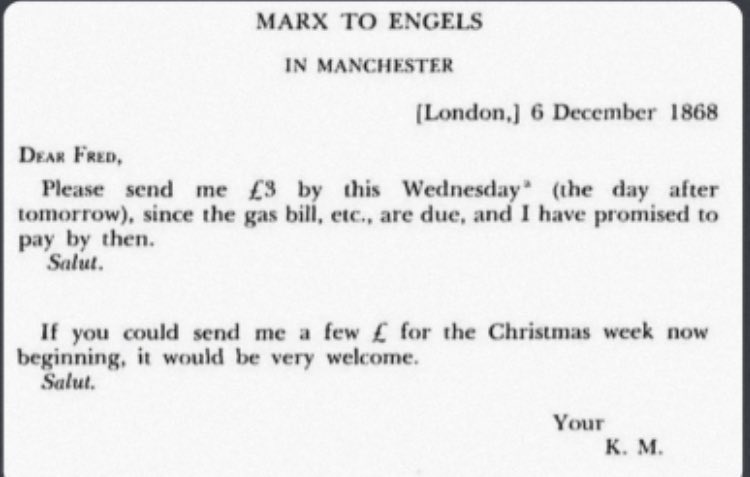 Here’s a Christmas letter Marx sent to Engels