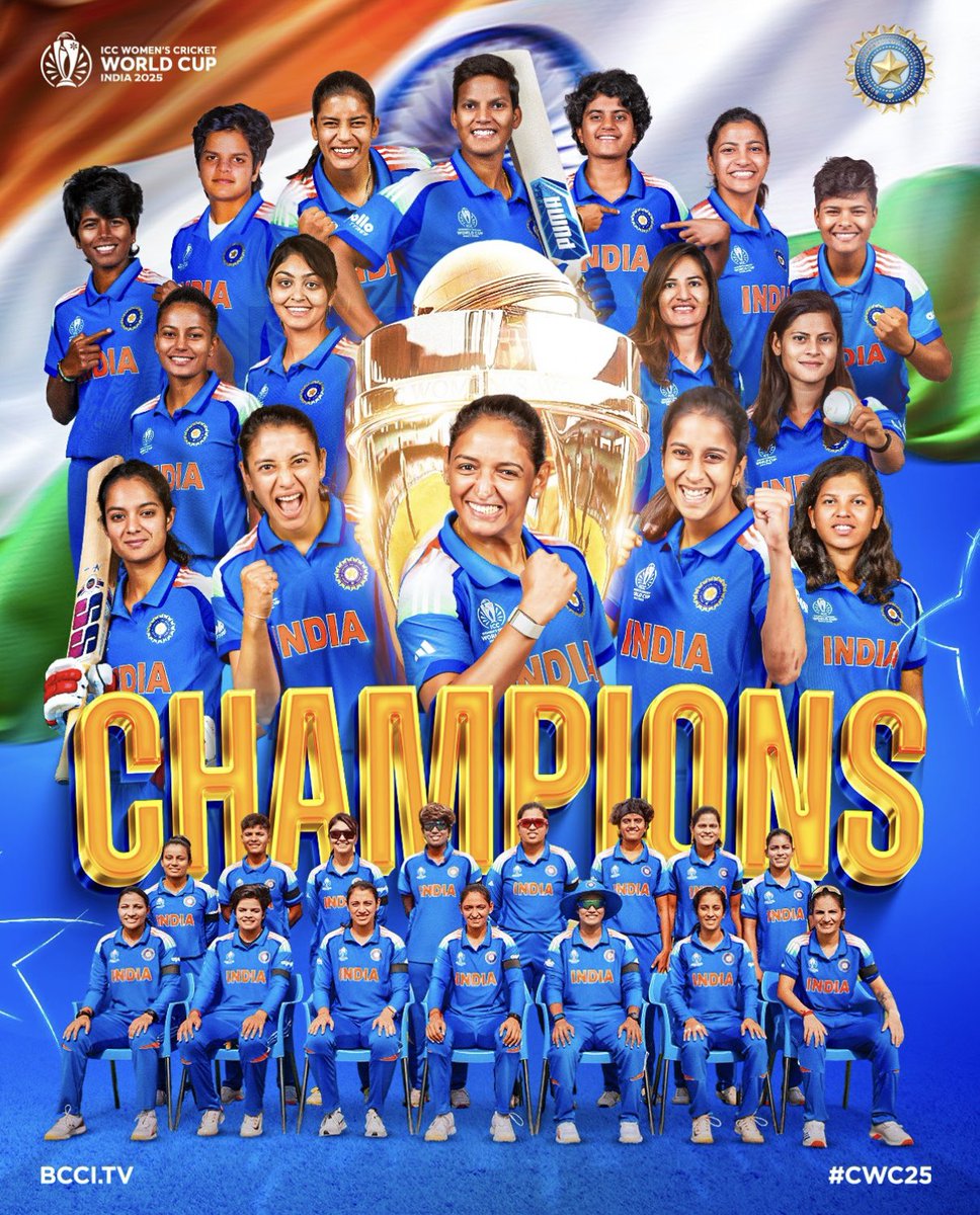 PrD_45's tweet photo. Well Done Girls. 🇮🇳🇮🇳🇮🇳❤️❤️❤️

#WomensWorldCup2025 https://t.co/VXf4rAj7H2