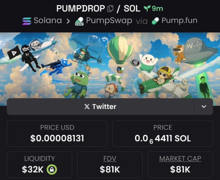 abamiede's tweet photo. Called out $PUMPDROP early in my private TG when it was just sitting at $81k Mcap now it’s making noise 

#Solana #CryptoGems #Memecoins #SolanaSeason #DeFi #Altcoins #CryptoCommunity #SolanaGems https://t.co/tha6MQ7n33
