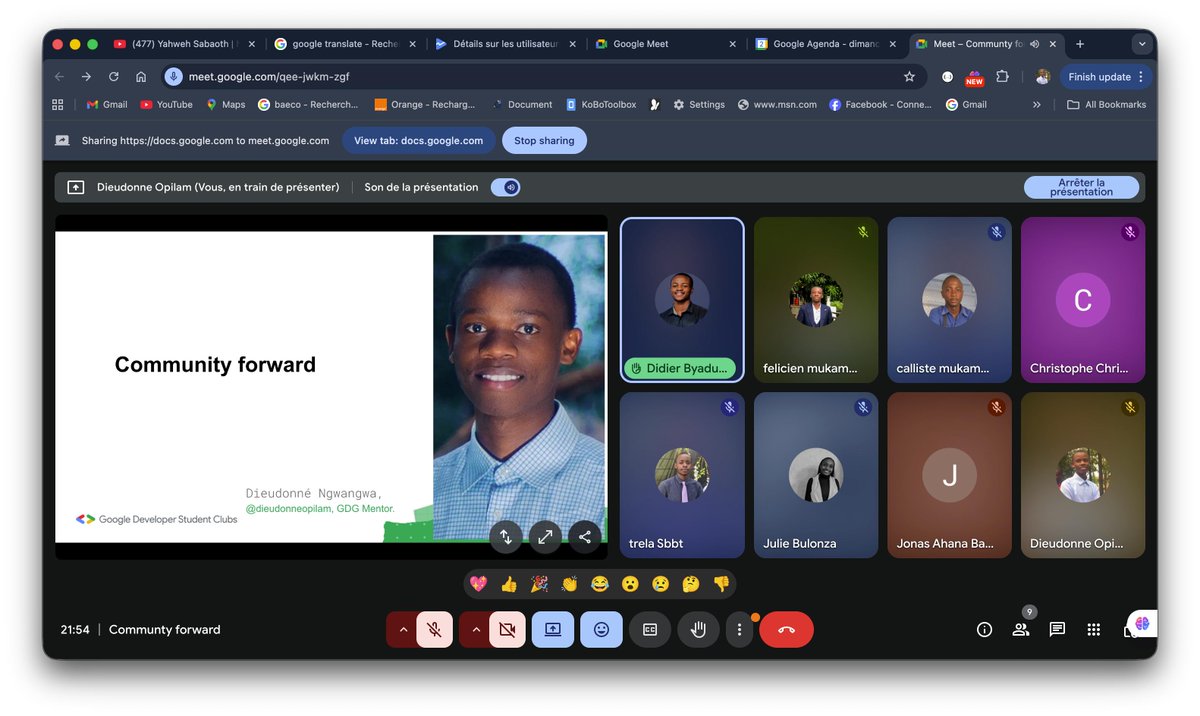 GdgocIspBkv's tweet image. Les membres de la Core Team du GDG on Campus  ISP Bukavu se sont réunis en ligne 💻✨
Objectif : planifier l’avenir de la communauté, ses activités et son impact 🚀
Ensemble, on fait grandir le GDG, une idée à la fois 💡🌍
#gdgoncispbkv #GDGkivu @GdgKivu @Google @googledevgroups