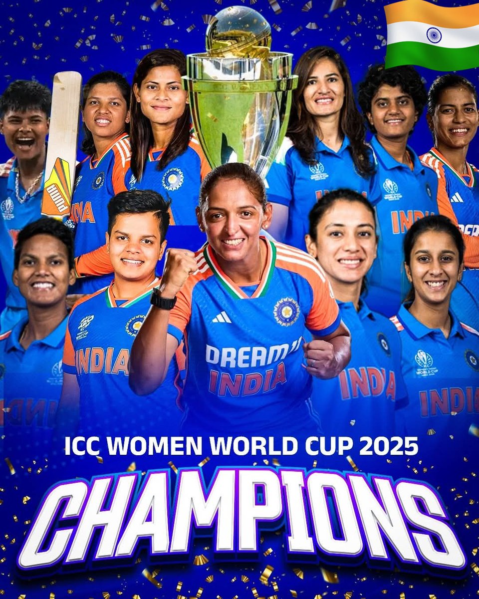 vkumar_vinod's tweet photo. Congratulations 🇮🇳🏆 
My country my Pride 💕 
@BCCI 
@BCCIWomen  
@narendramodi  
@rashtrapatibhvn 
@TheShafaliVerma  
@Deepti_Sharma06  
@ImHarmanpreet  
@mandhana_smriti  
@JayShah https://t.co/2vYPiRSkAE
