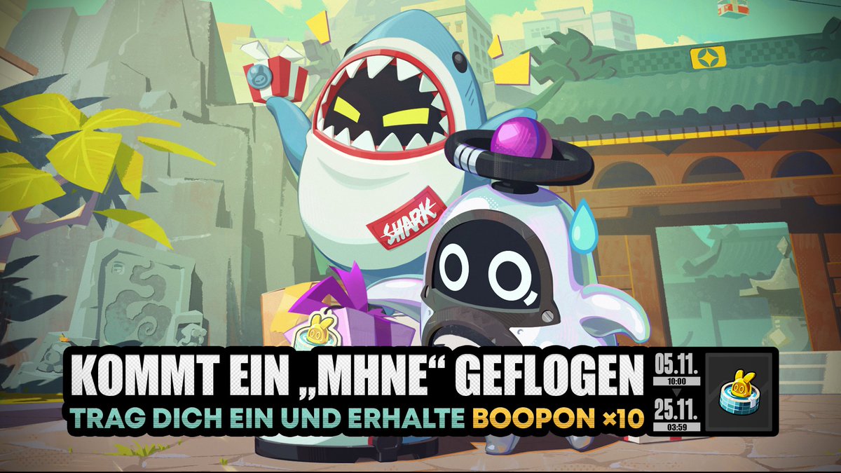 Aktionsbeschreibung zu „Kommt ein ‚Mhne‘ geflogen“

Aktionszeitraum
05.11.2025, 10:00 Uhr (Serverzeit) bis 25.11.2025, 03:59 Uhr (Serverzeit)

Teilnahmebedingungen
Erreiche Inter-Knot-Stufe 8 und schalte die Funktion „Aktion“ in „Prolog – Kapitelpause“ der Haupthandlung frei, um