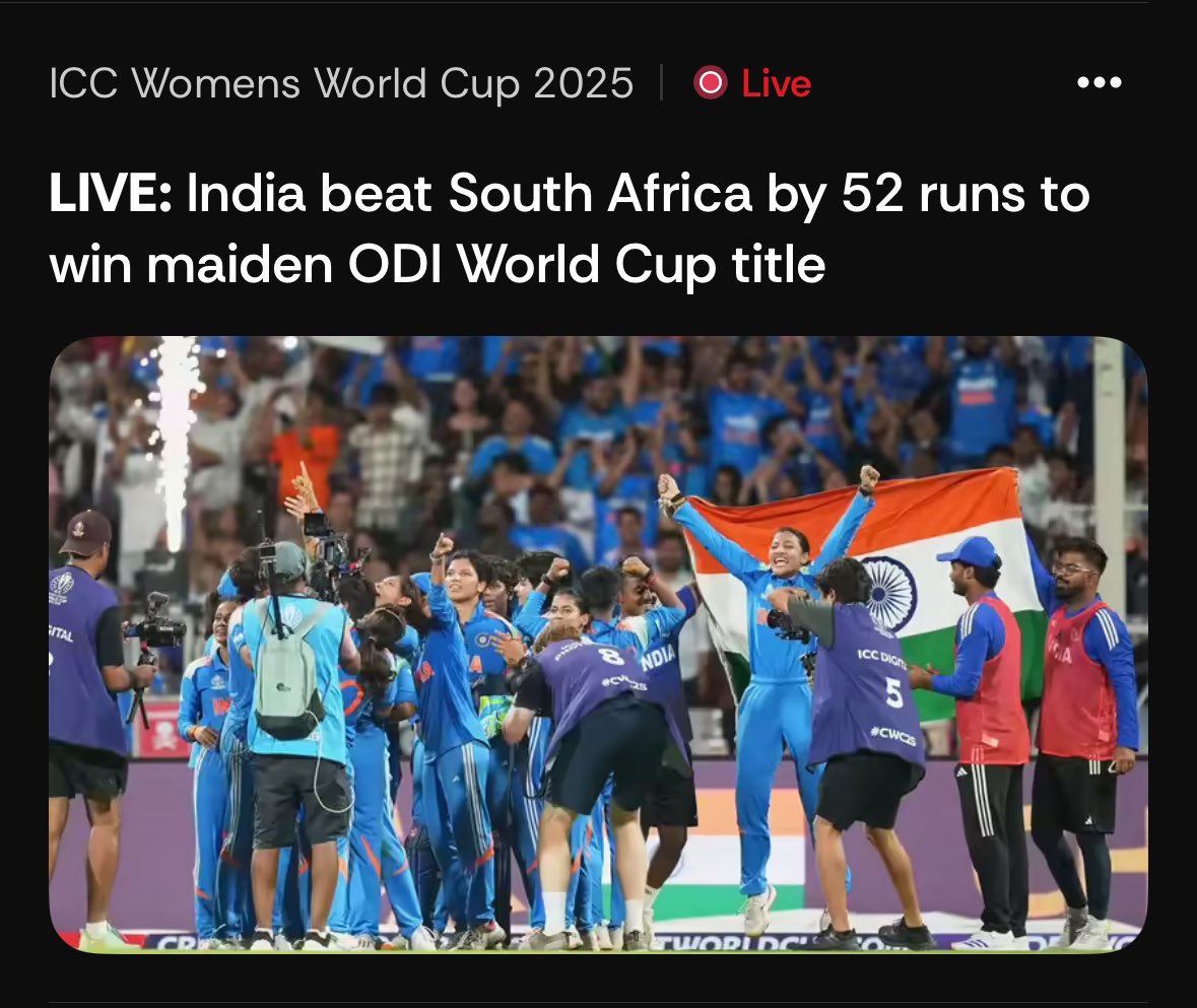 Turns out, God is a “team of Women in Blue”. 💙

Congratulations Team India!! 🏆