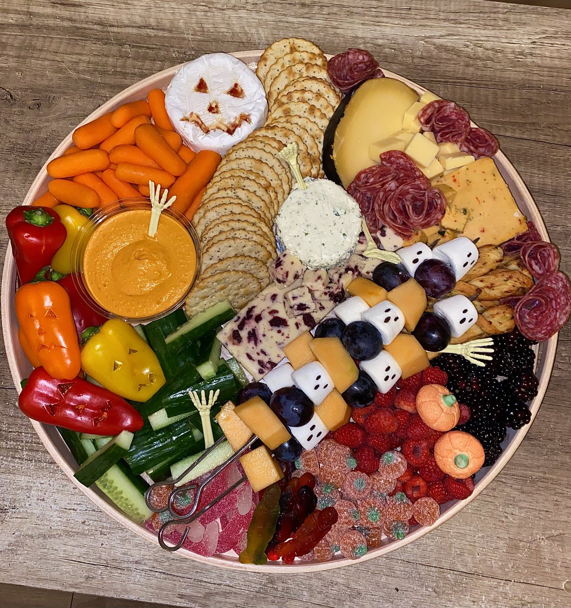 pretty pleased with this charcuterie board I made for my friends Halloween party