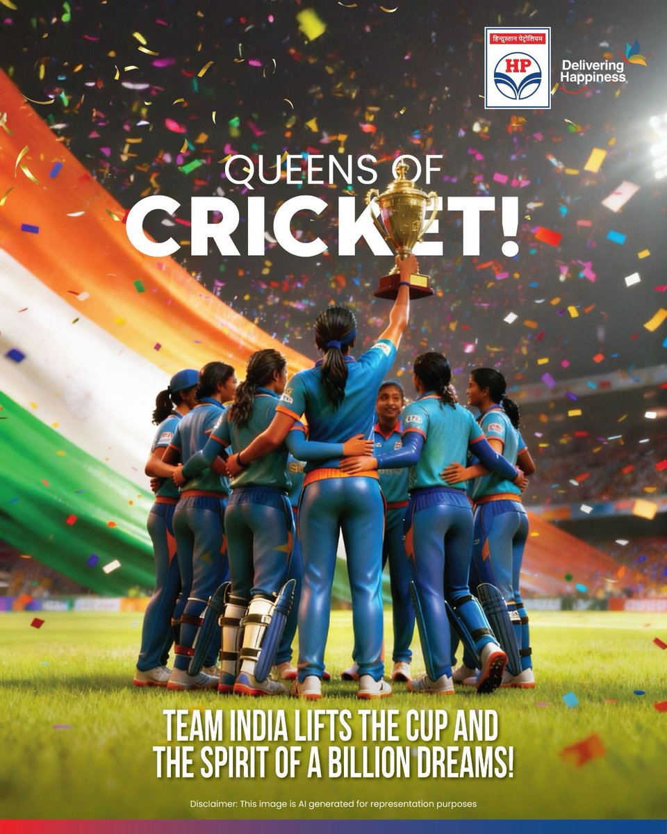 Fuelled by passion, powered by perseverance — our Women in Blue ignite the spirit of a billion hearts! 💙🏆

#TeamIndia #Champions #WomenInBlue #Cricket #IndiaWins #DeliveringHappiness
