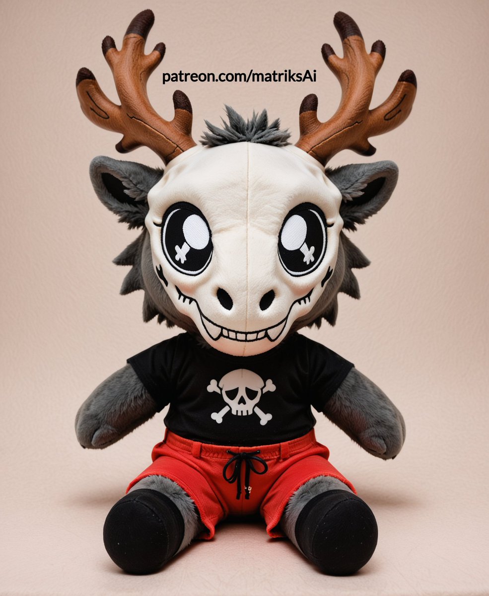 Plushember day 2: And the last author for today is <a href="/Darksmc19/">HappyWendigo19</a> with his scary but also cute wendigo oc.

(If you dear author or you friends dont understand what is Plushember all explanation and reason of it here just so you know x.com/matriksaiart/s… )  

I hope you like